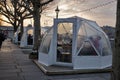 Restaurants on the South Bank of the Thames in winter